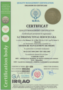 Certificat ISO 14001